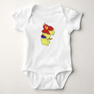 Parrot red yellow baby bodysuit