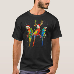 Parrot Reindeer Santa Claus Merry Christmas Parrot T-Shirt