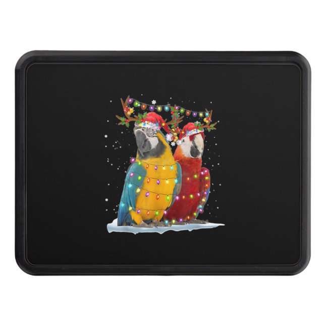 Parrot Reindeer Xmas Light Christmas Ornaments Trailer Hitch Cover (Front)