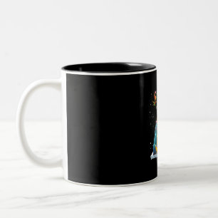 Parrot Reindeer Xmas Light Christmas Ornaments Two-Tone Coffee Mug
