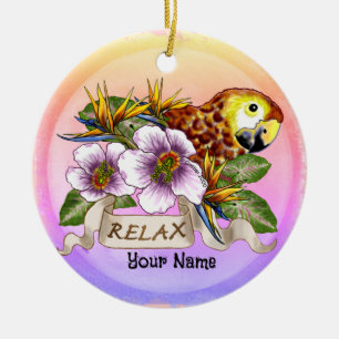 Parrot relax  ceramic ornament