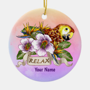 Parrot Relax Ceramic Ornament