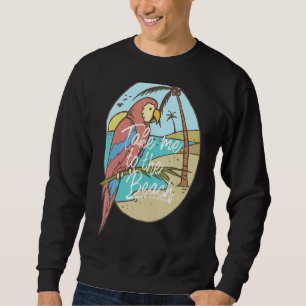 Parrot Retro Pet Parrot Mom Tropical Palm Beach Sweatshirt