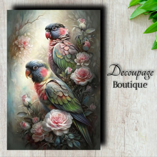 Parrot Reverie Decoupage Tissue Paper