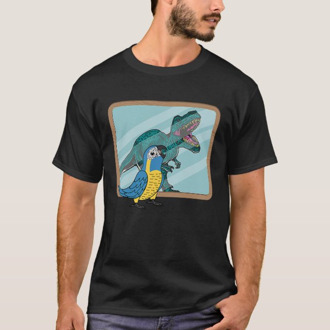 Parrot & Rex Reflection I Blue throated Macaw T-Shirt (Front)