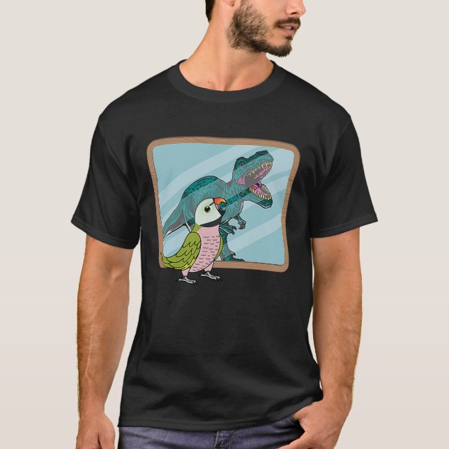 Parrot & Rex Reflection I Moustache Parakeet T-Shirt (Front)