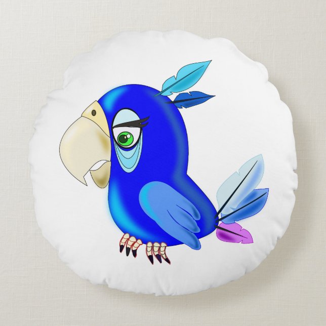 Parrot Round Pillow - Customizable (Front)