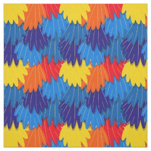 Parrot Scarlet Macaw Feathers Exotic Bird Pattern Fabric