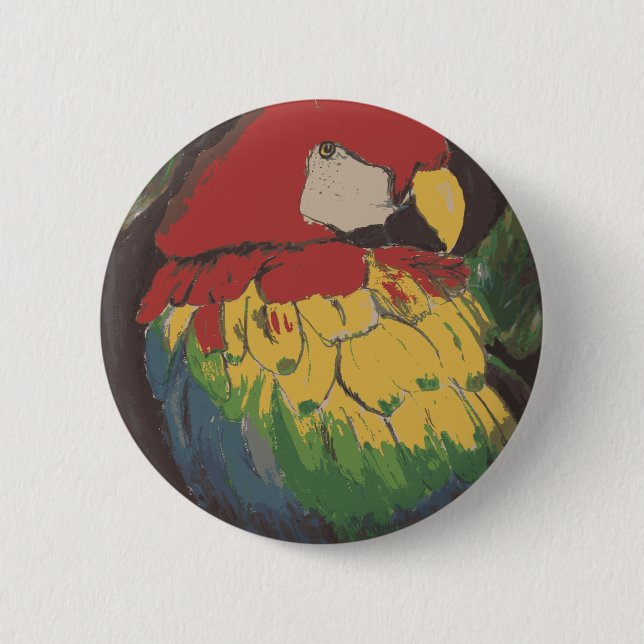 Parrot Schoolbag Button (Front)