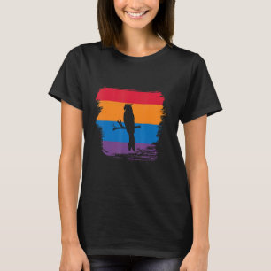 Parrot Shadow Silhouette With Colourful Flag T-Shirt