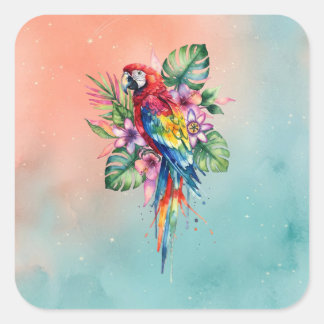 Parrot Square Sticker
