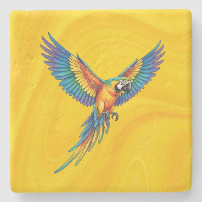 Parrot Stone Coaster (Front)