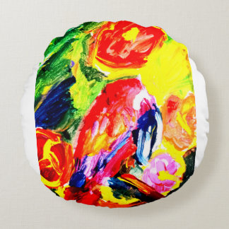 Parrot summer joy round pillow