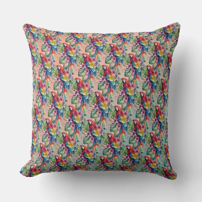 Parrot Throw Pillow (Front)