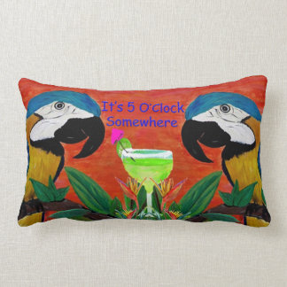 Parrot Tiki Bar Throw pillow