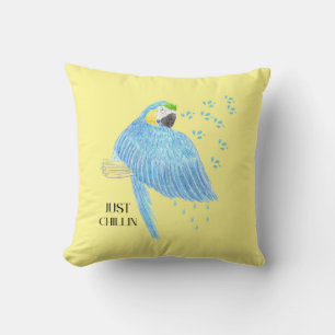 Parrot Time to chill Throw Pillow