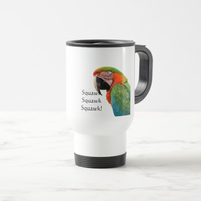 Parrot Travel Mug with Macaw (Front Right)