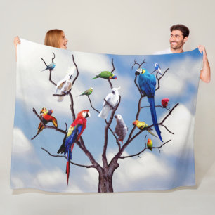 PARROT TREE FLEECE BLANKET