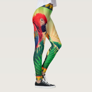 Parrot Tropical Island Palm Jungle Legging