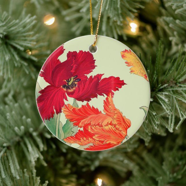 Parrot tulip, Floral Ceramic Ornament (Tree)