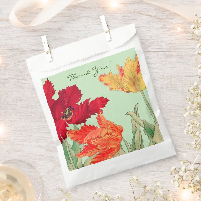 Parrot tulip, Floral  Favour Bag (Clipped)