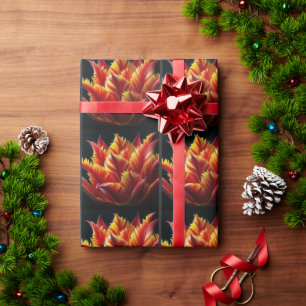 Parrot Tulip Floral Red and Yellow Wrapping Paper
