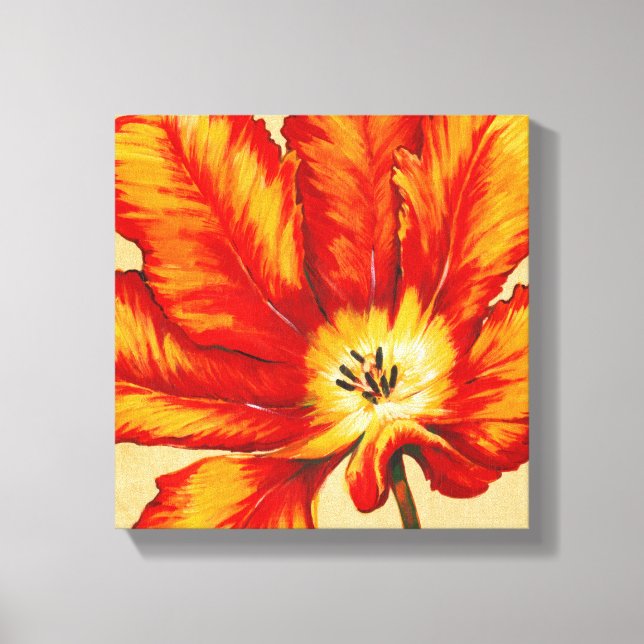 Parrot Tulip II Canvas Print (Front)