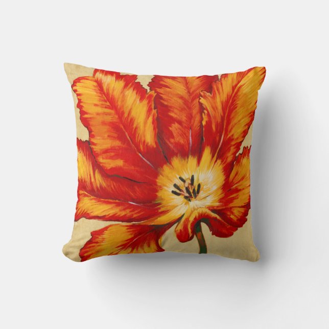 Parrot Tulip II Throw Pillow (Front)