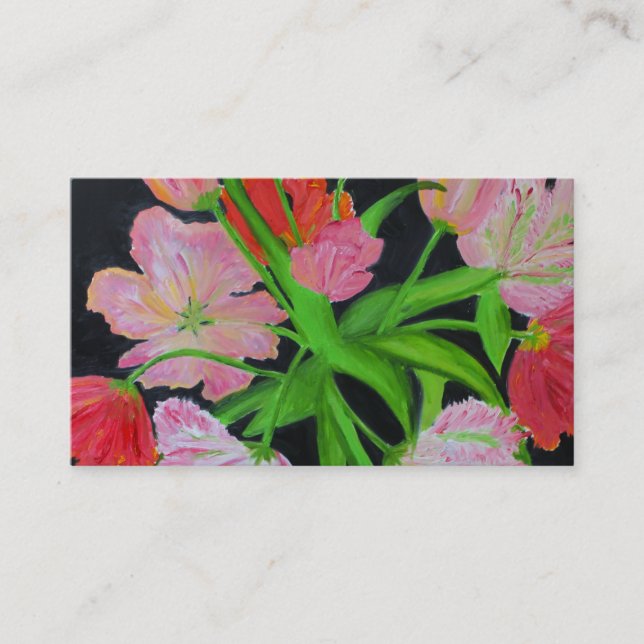 Parrot Tulips Business Card (Front)
