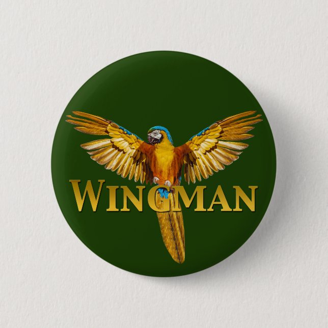 Parrot Wingman 2 Inch Round Button (Front)