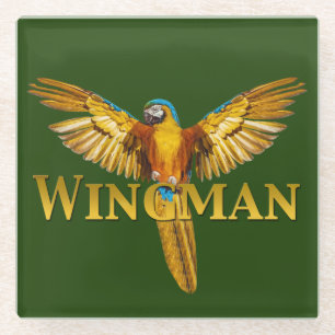 Parrot Wingman Glass Coaster