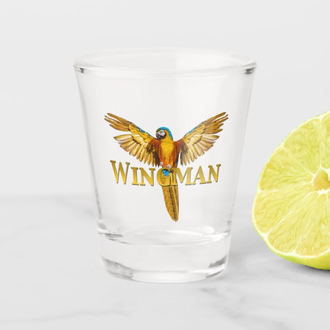 Parrot Wingman Shot Glass (Front)