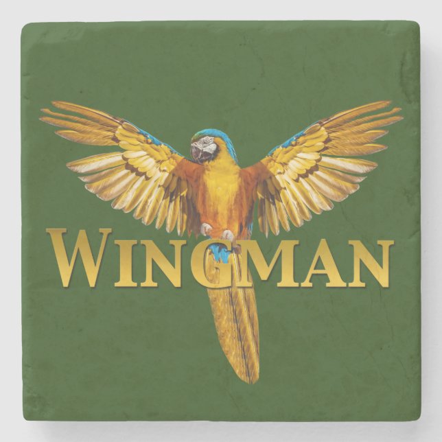 Parrot Wingman Stone Coaster (Front)