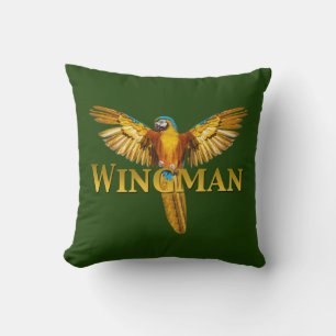 Parrot Wingman Throw Pillow