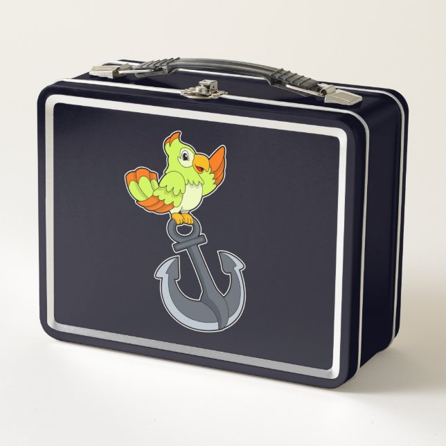 Parrot with Anchor Metal Lunch Box (Front)
