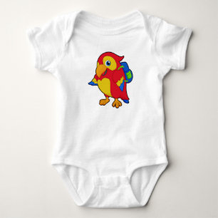 Parrot with Backpack Baby Bodysuit