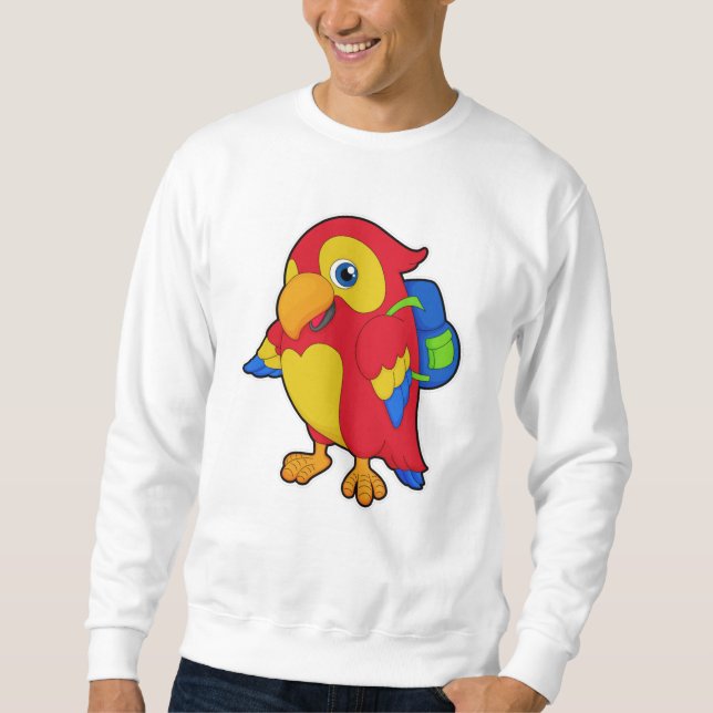 Parrot with Backpack Sweatshirt (Front)