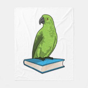 Parrot with Book Fleece Blanket