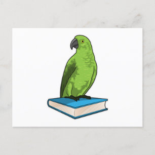 Parrot with Book Postcard