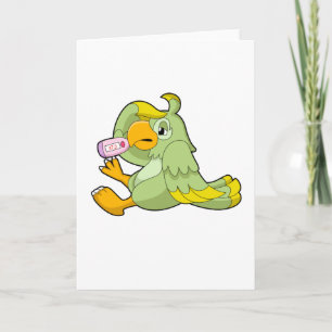 Parrot with Clinical thermometer Card