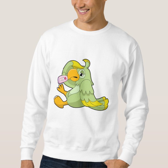 Parrot with Clinical thermometer Sweatshirt (Front)