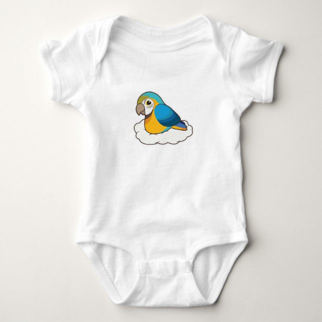 Parrot with Cloud Baby Bodysuit (Front)