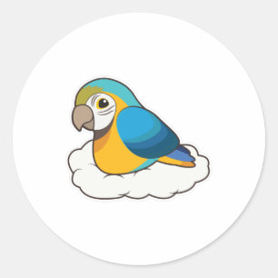 Parrot with Cloud Classic Round Sticker