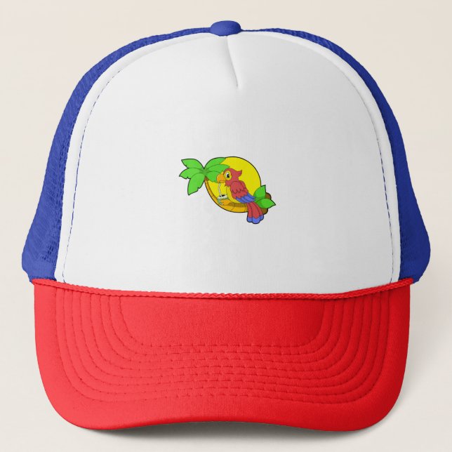 Parrot with Coconut Trucker Hat (Front)