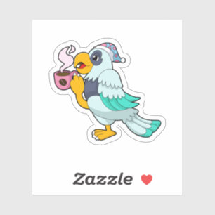 Parrot with Cup of Coffee