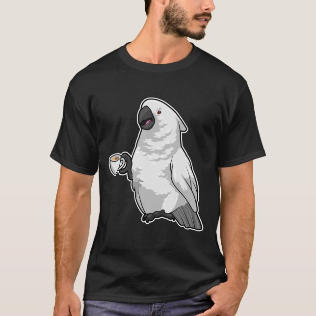 Parrot with Cup of Coffee T-Shirt (Front)