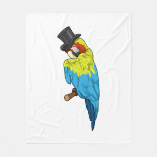 Parrot with Cylinder Fleece Blanket