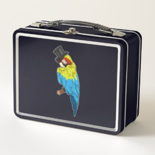Parrot with Cylinder Metal Lunch Box