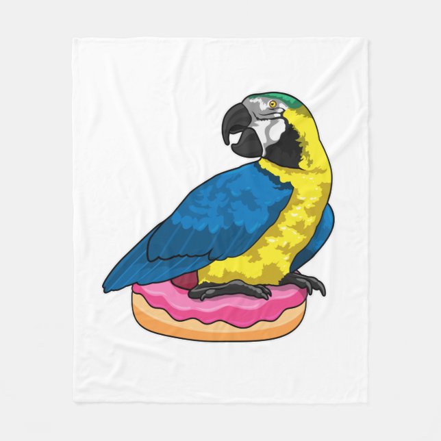 Parrot with Donut Fleece Blanket (Front)