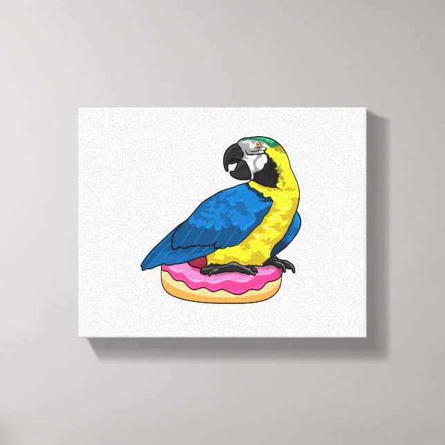 Parrot with Doughnut Canvas Print (Front)